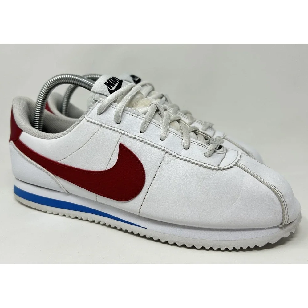 Nike Cortez Basic Leather White Red Blue Size 7Y Women's 8.5 (904764-103)